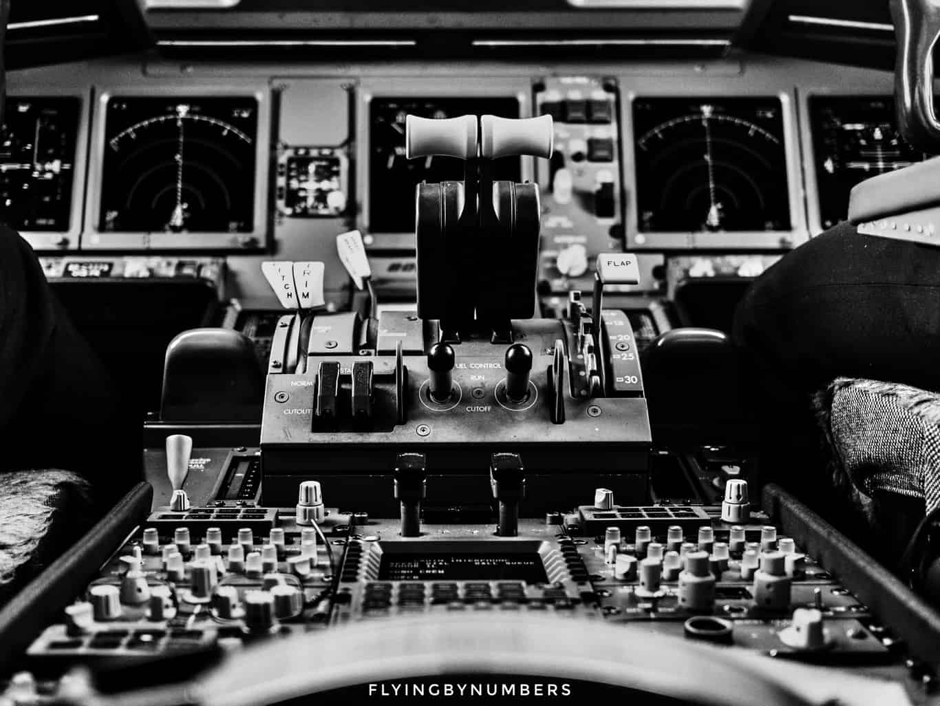 Commercial aircraft flight controls used by captains and co-pilots