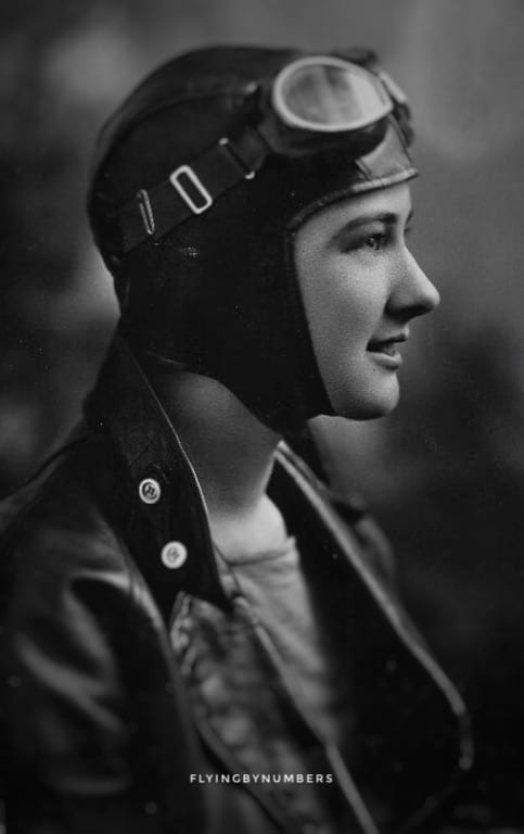 First female commercial airline pilot with old style pilot uniform