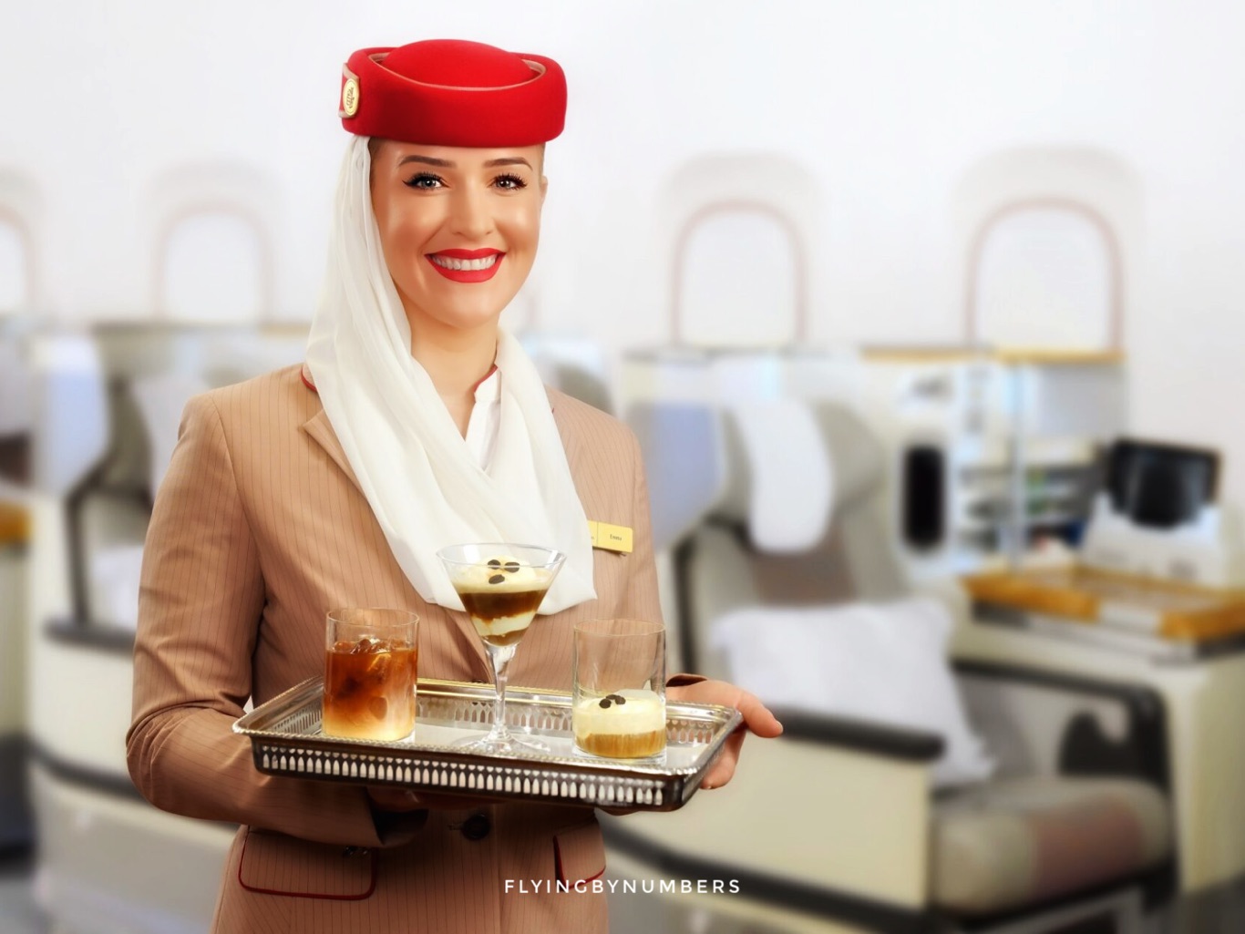 Flight attendant hospitality training serving drinks