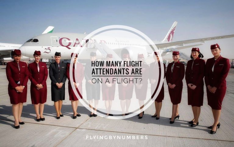 Multiple flight attendants outside a Qatar airways 787