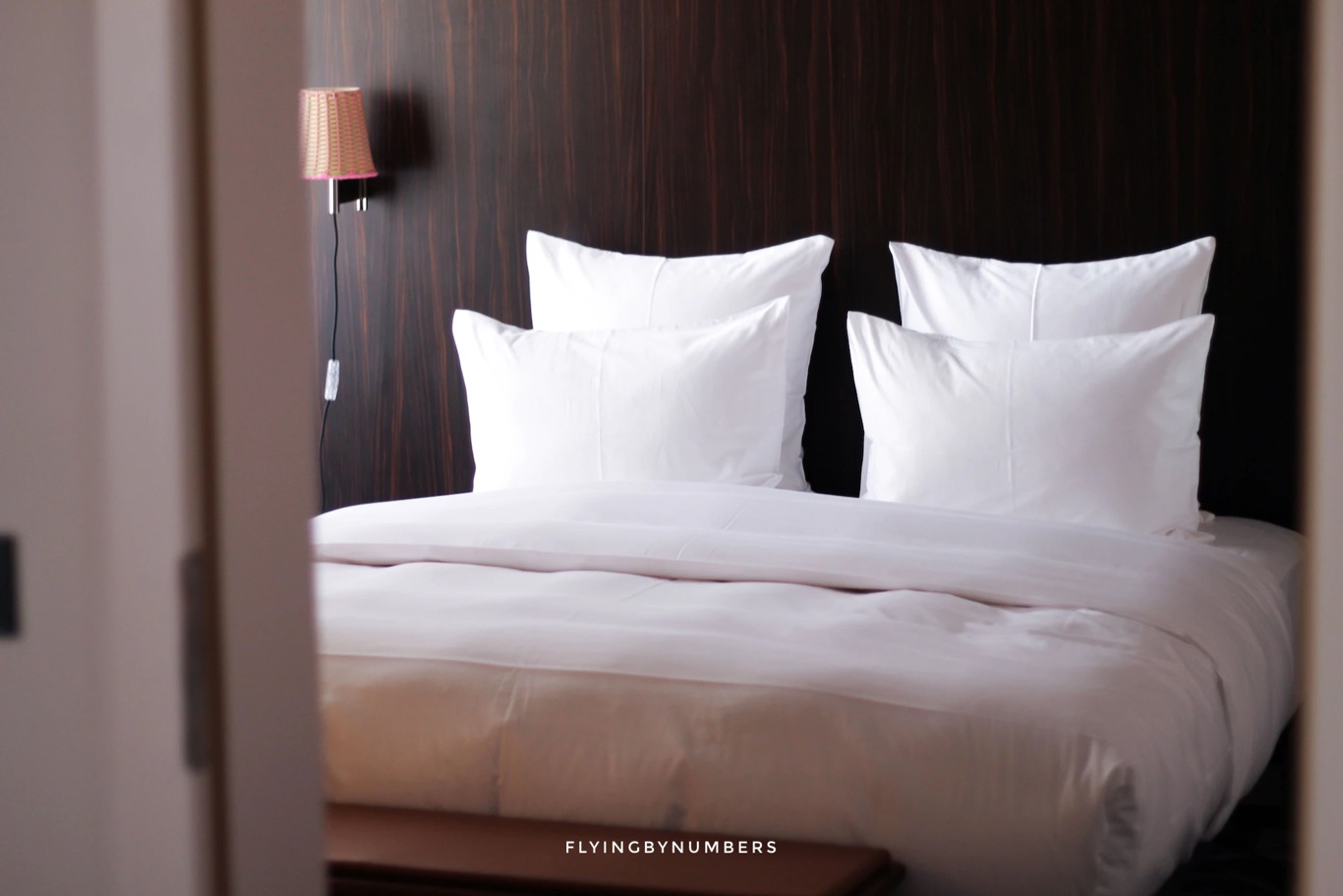 Standard hotel room bed