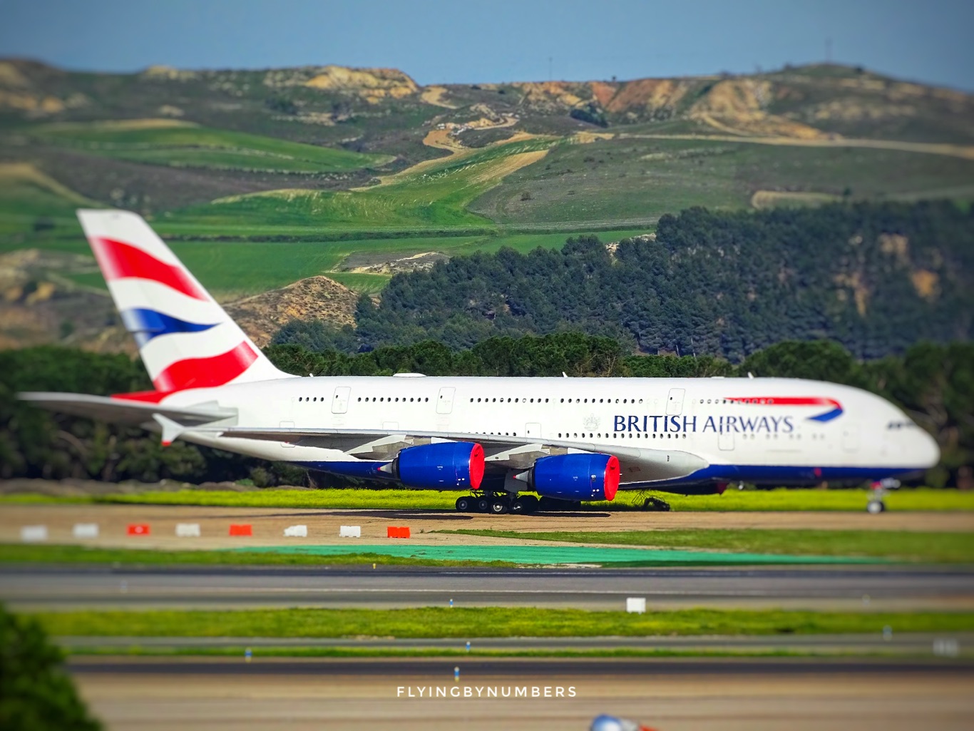 British Airways A380 grounded during covid in Madrid