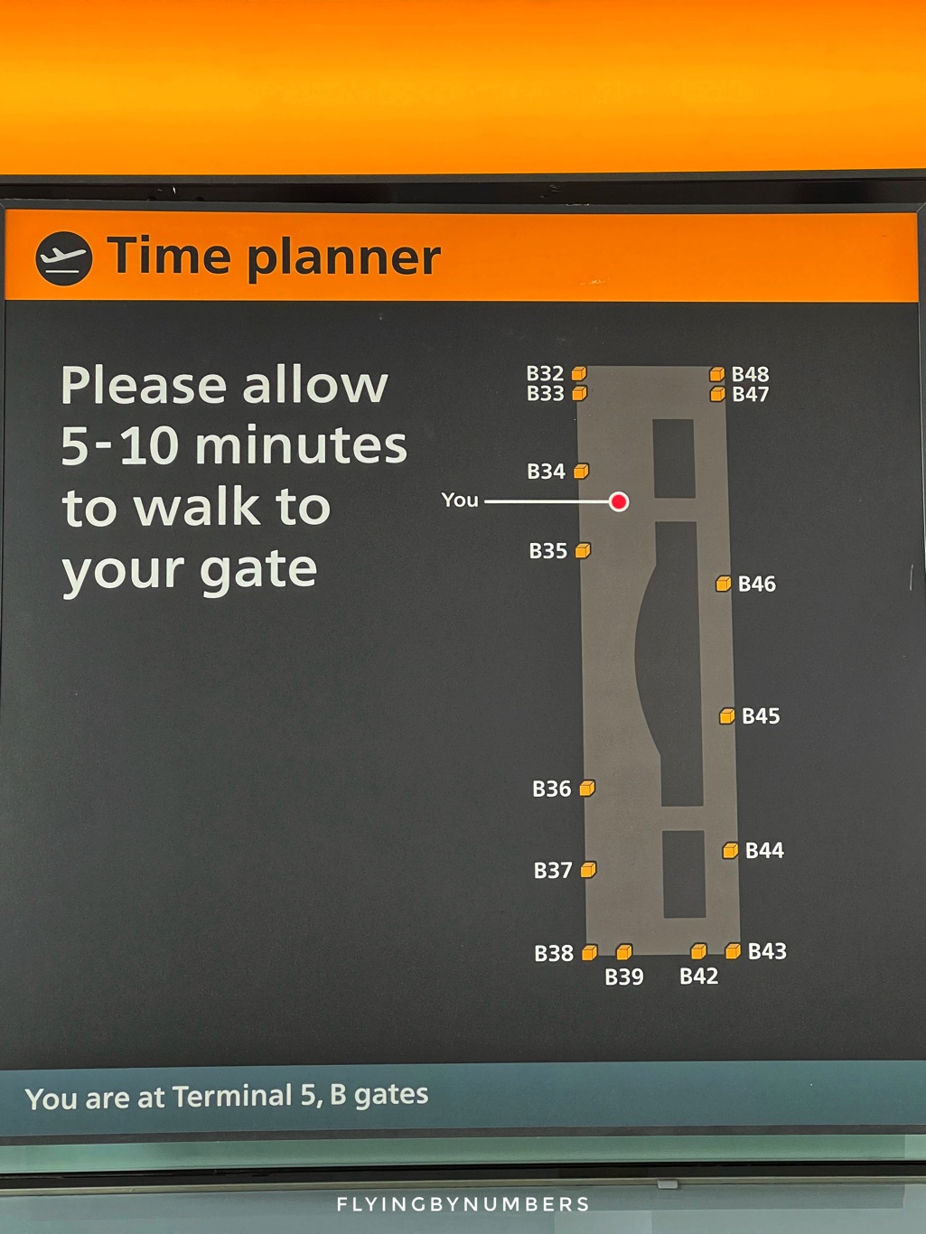 Walking time planner at LHR airport