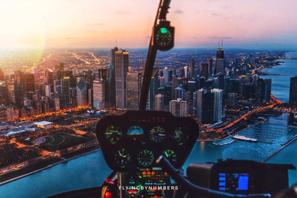 Sunset helicopter tour pilot