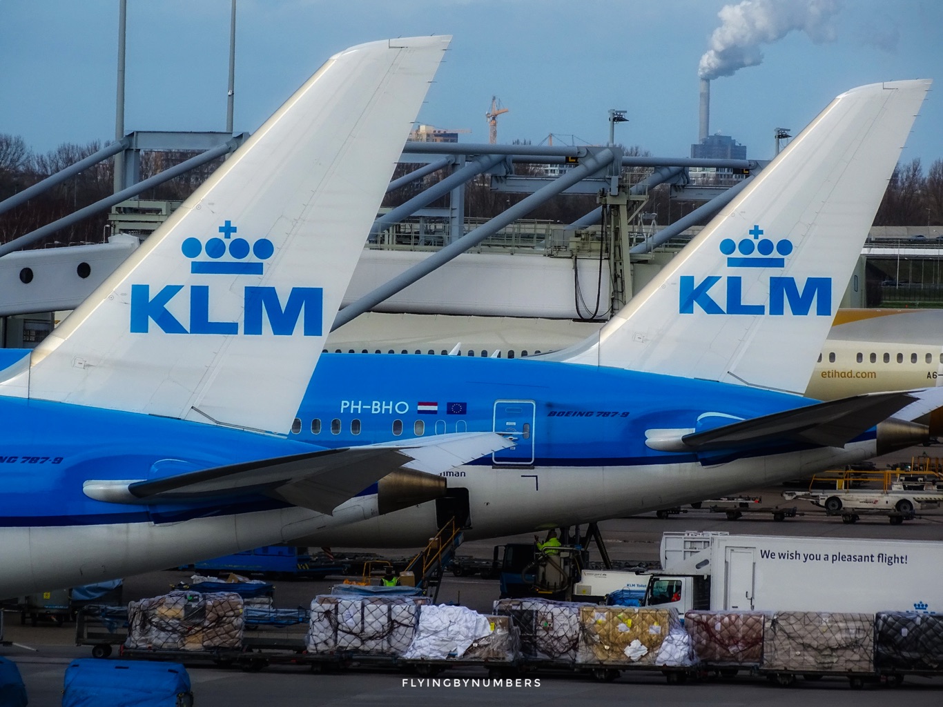 KLM b787-8 parked